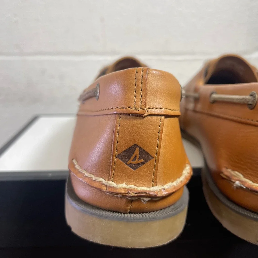 Sperry Top Sider Leeward 077789 Boat Shoes Brown Leather Slip On Men's 12 M
